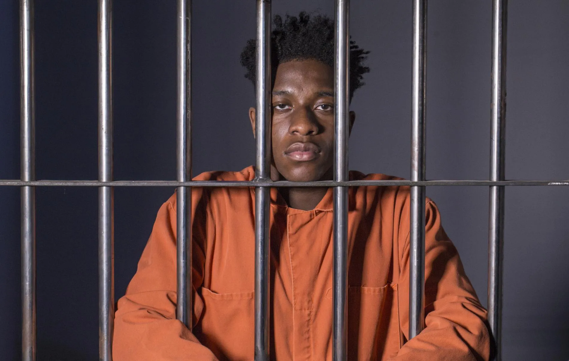 A man behind bars